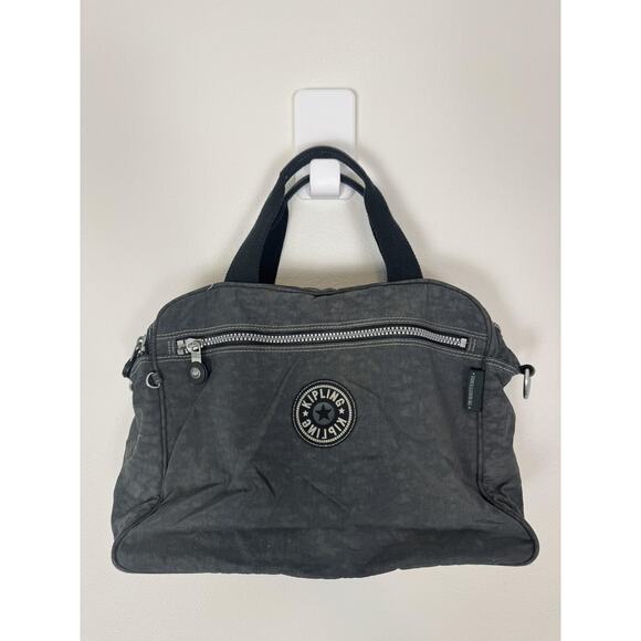 Kipling Bag Womens Large Gray Nylon Travel Tote Gym Duffle No Crossbody Strap - Picture 1 of 16